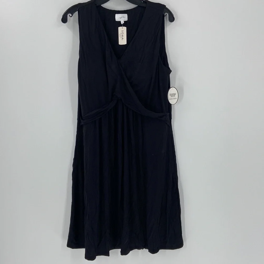 Soma Soft Jersey V-Neck Short Bra Dress Medium - Picture 3 of 11